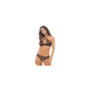 Ensemble 2 pièces soutien-gorge tour de cou et string ouvert noir – René Rofé
